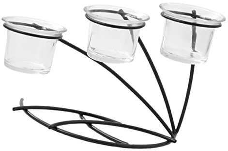 Cabilock Eisen Kerzenhalter Schwarz Dreifacher Stabkerzenständer Robuster Deko-kerzenhalter Für Dinner Und Zuhause Eleganter Und Moderner Design-kerzenleuchter Für Neujahr Und Festliche