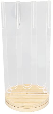 Miskall Porta della capsula del caffè in legno acrilico 48 fori rastrellino rotabile