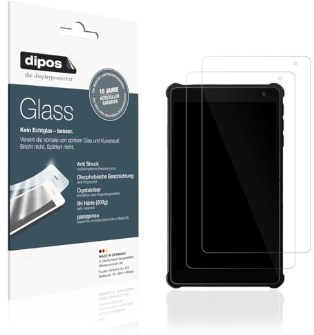 dipos 2x Displayschutzfolie 9H klar für Pritom 7 Zoll Tablet | Bricht und splittert nicht, kein Echtglas, Anti-Shock, passt perfekt, kratzfest, blasenfrei, hüllenfreundlich, selbstklebend