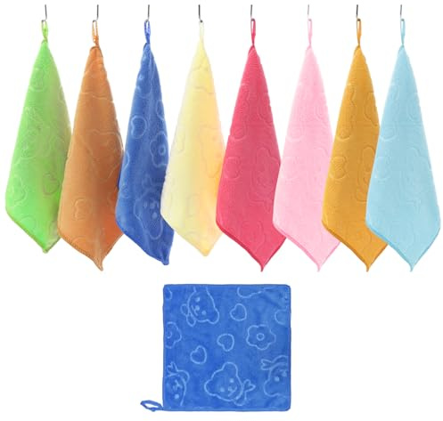 KSBBHDS 8 Pezzi Asciugamani Quadrati, Asciugamani Assorbenti Morbidi, Forniture da Cucina E Bagno, Asciugamani per La Pulizia.