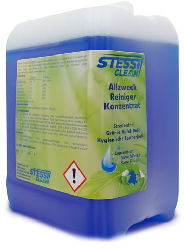 StessiClean Allzweck Reiniger Konzentrat – 10 Liter – mit Apfelduft – pH-neutral & hochwirksam – gegen Fett, Öl, Kleber & Schmutz