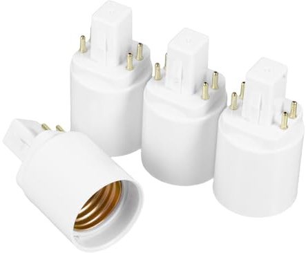 OSALADI 4Stücke zu Lampenfassung Adapter Pin Sockel Umwandlungsadapter für LED und Glühbirnen Kompatibel mit Installieren für Zuhause Büro