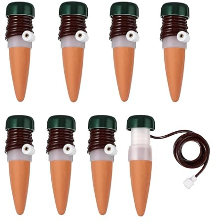 Automatic Watering Stakes 8 Pieces Self-watering Stakes Terracotta Water Spikes for Plants Self Drip Irrigation Slow Release for Indoor or Outdoor Houseplants