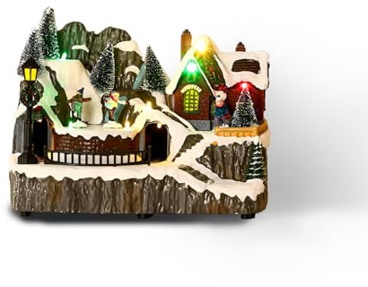 Syfunlv Weihnachtsbaum Spieluhr,Vintage Spieluhr mit Weihnachten Lauren,Weihnachtsdekoration Spieluhr Geschenk,Harz Mikrolandschaft Dekoration,Schneemann Elch,für Kinder,Familie (Stil 5)