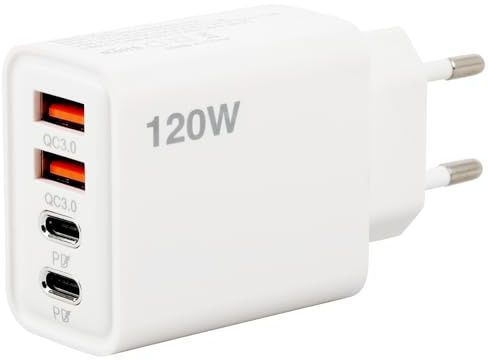 USB C Ladegerät, 4 Ports Mehrfach Ladegerät mit USB-C und USB-A, mit PD 3.0 C und A Adapter, für Phone 15 Plus 14 Pro Max 13 Pro 12 Mini 11 SE XS XR 8, Pad, Galaxy, Google Handy Ladeg