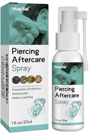 Piercing Aftercare Spray, Spray de Soin Après Piercing, Ear Piercing Cleaning Solution, Pour percer les oreilles,le nez et d'autres parties du corps, 30ml