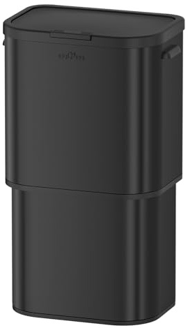 mVm Mülleimer Küche,70 Liter Mülltrennsystem,Mülleimer mit deckel,Groß,Edelstahl Drückmülleimer für Küche Büro