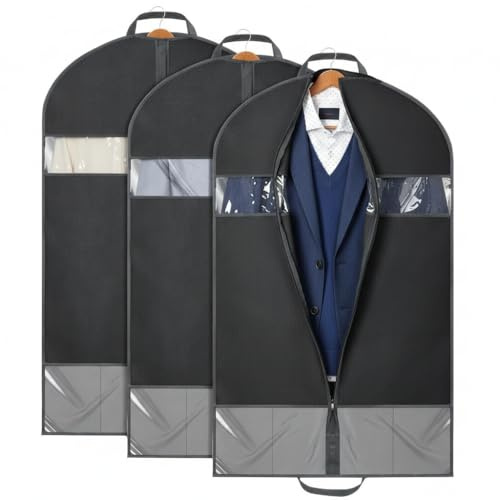 AiQInu Borsa Porta Abiti Lungo,Custodie per Abiti de Antipolvere Traspirante, Porta Abito con Cerniera per Copri Abiti Giacche Gonne Camicie e Altro Porta Abito da Viaggio Uomo e Donna