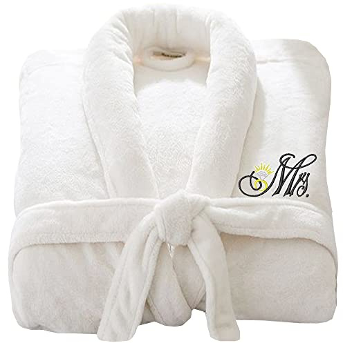 Wedding Bathrobe Mr and Mrs Embroidery logo on Bathrobes Terry Towel Bathrobe Terry Towel 100% COTTON UNISEX Stars & Stripes brand Bathrobe S/M - MR