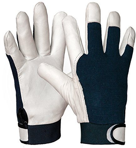 Consorte 12 Paar Gr. L Arbeitshandschuhe Sicherheitshandschuhe Mechanikerhandschuhe Leder (R319N-12L)