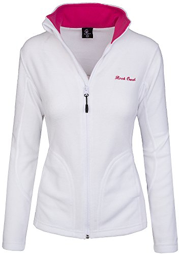 Rock Creek Damen Fleecejacke Fleece Jacke Übergangs Jacke Sweatjacke D-389 [White S]