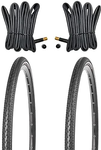Kujo 2X 28 Zoll Fahrradreifen Set 700x35c Resul Pannenschutz und Reflexstreifen inkl. Schlauch AV