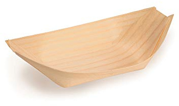 KICKKICK 100 Stück Snackschalen - Hochwertigem Bambus - 11.5 x 7 cm - für Snack, Finger Food, Sushi, Vorspeise, Hartes Essen - Besonders Dekorativ - Elegant und Biologisch Abbaubar zu 100%
