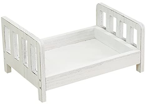 Easy-topbuy Accessoires Photo pour Bébé Photographie Nouveau-né Accessoires Photobooth Studio Photo Posant des Accessoires Petit Lit en Bois 42X28.5X21.5cm