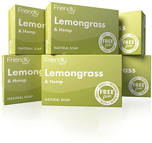 Friendly Soap Handmade Natural Lemongrass & Hemp Soap (Case of 6)