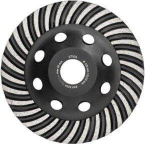 STIER Diamantschleiftopf, 125 x 22,23 mm, mit Turbo-Rand, für Beton und Naturstein, hohe Abtragsleistungen, 12.200 RPM