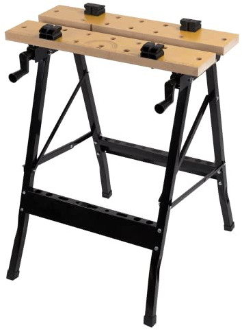 WALTER Werk- und Spanntisch, 100 kg Tragkraft, große Arbeitsfläche, klappbar und vielseitig verstellbar, universell einsetzbar, zum Schleifen, Sägen oder Einspannen von Werkstücken, Arbeitshöhe 77 cm