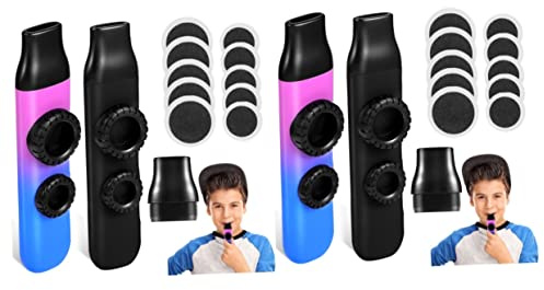 Milisten 4 Sätze Kazoo Blechbläser Flöte Kinder Musikinstrument Stimmwechsler Für Erwachsene Osterparty Bag Stuffer Harmonika C-dur Holz Maultrommel Abs Spielzeug Student Erwachsener