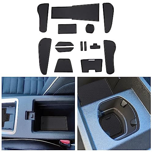 CDEFG Compatibile con Renault Megane E-Tech 2022 2023, Tappetino Antiscivolo Antipolvere Antigraffio Tappetini in Gomma Portabicchieri Auto Megane E Tech 2023 Accessori (Nero)