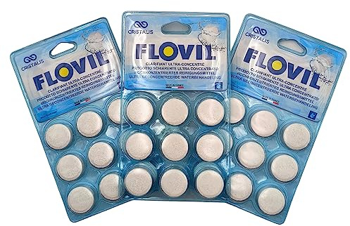 Cristalis Flovil Klärer, Ultra Konzentrat, für alle Arten von Pool-Filtern, 27 Tabletten