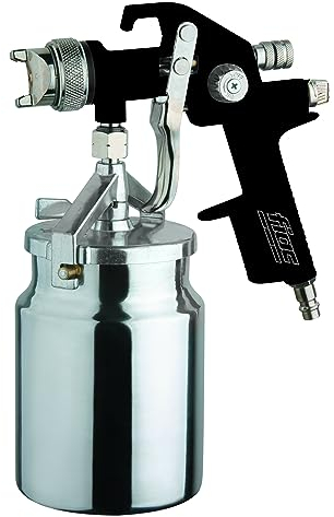 FIAC Pistola a Spruzzo per Verniciare modello 1865, Aerografo semi-professionale con Serbatoio per Vernice da 1L, Ugello in Inox, Pressione Max 3 Bar