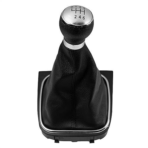 EQUSS Schaltknäufe Kompatibel Mit VW Für Golf 6 Für Jetta MK6 2010 2011 2012 2013 2014 5/6-Gang-Auto-Schaltknauf PU-Schaltmanschetten-Abdeckung Schalthebel (Color : 6 Speed 2)