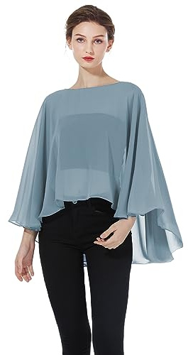 BEAUTELICATE Damen Stola Schal Chiffon Umhang Cape Elegant Für Hochzeit Brautkleid Abendkleid Festlich Ballkleid Strandkleid