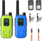 Radioddity PR-T3 Walkie Talkie für Kinder 16 Kanäle PMR446 Funkgerät ab 3 Jahre VOX mit Taschenlampe 4KM Reichweite, 2 Stücke (Blau & Grün)