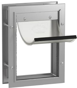 Hakuna Pets Deluxe-Aluminium-Tür für Haustiere, Katzen und Hunde mit 2-Wege-Verriegelung für Bildschirme, Türen und Wände bis zu 70 mm Dicke, klein, silberfarben