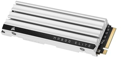 Corsair MP600 Elite 2 TB M.2 PCIe Gen4 x4 SSD NVMe - Optimizada para PS5 - Disipador Térmico Incluido - M.2 2280 - hasta 7.000 MB/s de Lectura Secuencial - NAND 3D TLC de Alta Densidad - Blanco