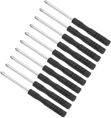 CoCud Mini Tournevis Phillips, Taille 3,0 mm, Longueur 80 mm, Tournevis à Tête Cruciforme en Acier au Carbone avec Poignée Antidérapante - (pour Lunettes, Montre), 10 Pièces