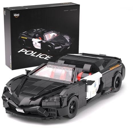 Nifeliz Polizei Auto Klemmbausteine, Maßstab 1:14 Auto Sammler Modelll für Erwachsene, Heim- oder Bürodekoration, Geschenk für Autoliebhaber (1175 Teile, NF10288)