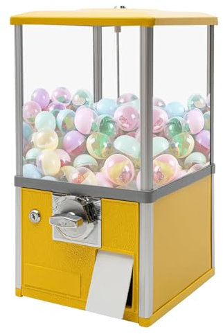 bcomedrag Distributore Automatico Commerciale, Distributore di Caramelle E Gomme da Masticare, per Giocattoli in Capsula di Diametro 4,5-5,5 Cm, Distributore Automatico di Capsule,Yellow