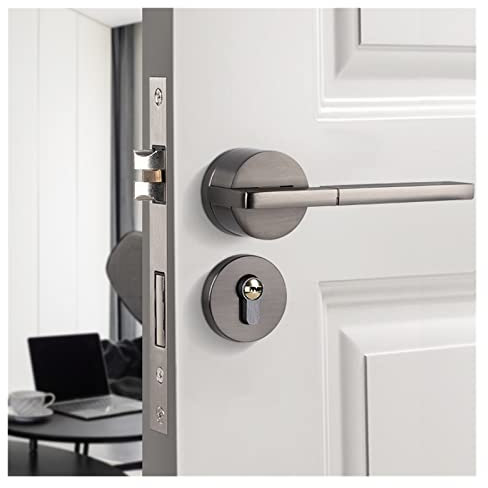 Serratura Smart, Serratura Elettrica Intelligente, Maniglia for porta intelligente Leva for pomello for interno esterno con serratura e chiave Camera da letto Bagno nero for magnete domestico Camera i