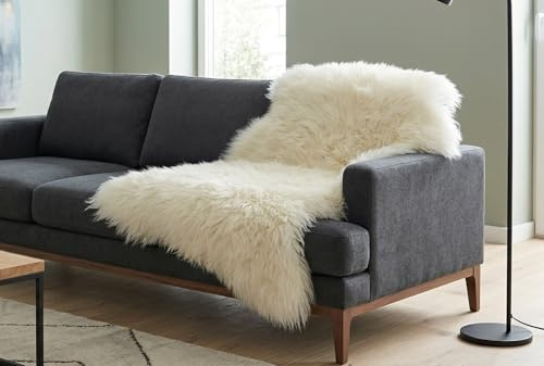 Kuhfelle Online & Nomad Echtes Lammfell Lammfell Teppich Läufer 150 x 80 cm Schaffell XXL Weiß