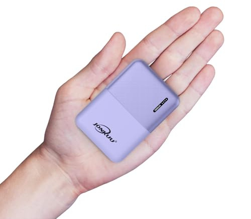 Caricabatterie portatile da 10000 mAh, batteria esterna ad alta capacità, 2,4 A, 2 porte con USB di tipo C, compatibile con iPhone, Samsung, Android, telefoni cellulari Nintendo Switch e tablet (viola