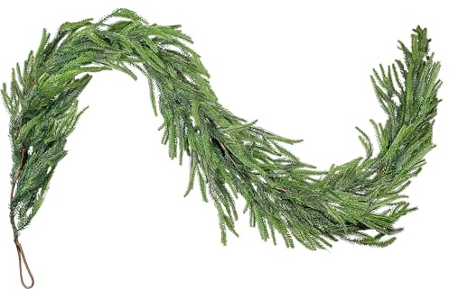 Weihnachtsgirlande 1.8m kieferngirlande künstlich Tannengirlande wie echt Green Pine Garland Christmas für Winter Tisch, Kaminsims, Staircase, Weihnachtsdeko Outdoor und Innen