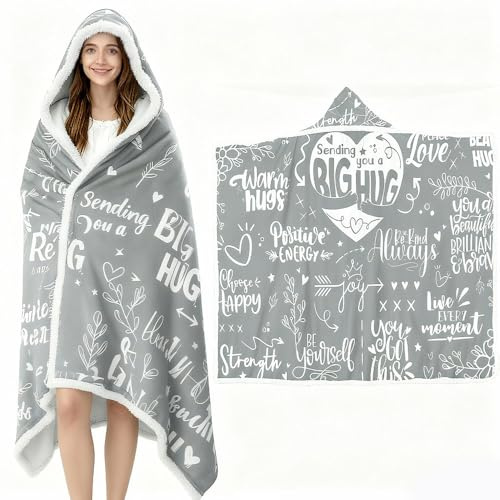 CLIUNT Classy Elegante Coperta, Morbida coperta con Cappuccio e maniche, Copertas spessa in pile Sherpa, per Adulti, Donne, Uomini, Bambini, per casa o all'aperto, 120 x 180 cm