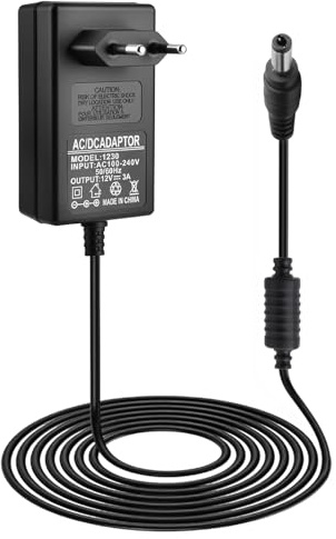 12 V 3 A Adattatore CA Universale 36 W Caricabatterie DC 5,5 mm x 2,1 mm per LED, router, fotocamere, altoparlanti, sistema telefonico, conversione AC/DC con protezione da sovratensione, corto