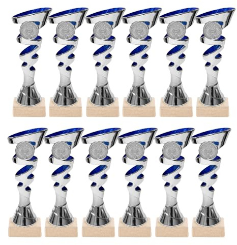 Générique Lot de 12 Coupes Trophées Récompenses 18 cm | Coupes Sportives sur Socle | Récompenses pour Tournois, Écoles, Clubs et Événements - 4126372