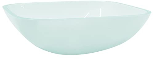 Mhdvray Lavabo da appoggio 42 x 42 cm in vetro di sicurezza opaco 1 2 cm di spessore, robusto e antigraffio, design moderno per bagno, ospiti, WC e esterni, cucina campeggio