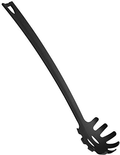 Fackelmann Wok Pasta Asia Line, Ustensiles de Cuisine en Plastique, cuillère pour casseroles et poêles enduites (Couleur : Noir), quantité : 1 pièce, env. 32 cm
