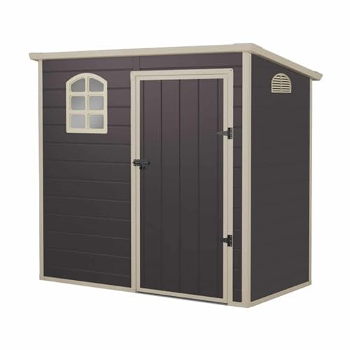 GARDIUN KSP38105 - Caseta de Resina Flat Roof - 2,12 m² 111x191x195 cm Gris Antracita