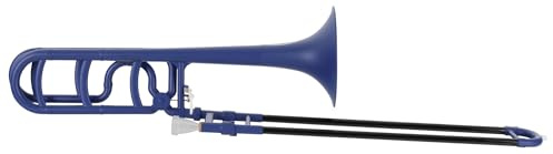 Classic Cantabile MardiBrass ABS Kunststoff Quart-Posaune - Bb/F-Stimmung - Fiberglas-Zug - 850g leicht - Bohrung: 13,9 mm - inkl. Mundstück und Gigbag - matt-blau