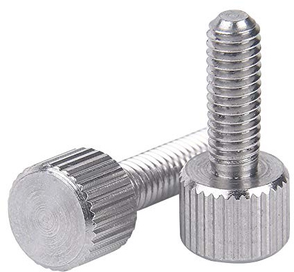 Yudesun 5-15Pcs Herrajes Sujetadores Plana Cabeza Moleteada Tornillos Manuales Acero Inoxidable Perno Herramienta de Reparación Accesorio Redondo Cabeza Simple Tornillo M2-M6