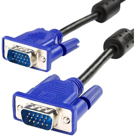VGA Cable 1.8m Long Computer Monitor High Resolution Male to Male Monitor Extension Cable, Blue