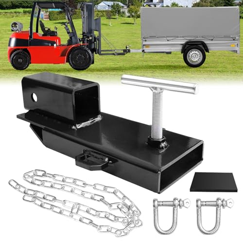 EBESTTECH - Adattatore per gancio di traino per carrello elevatore, 1 pezzo, 5,1 cm, con catena, colore: nero