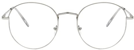 Duogege Retro Runde Lesebrille für Damen & Männer, Vintage Ovale Metall Blaulichtfilter Computerleser, Stilvoller Blendfreie Leser Brille