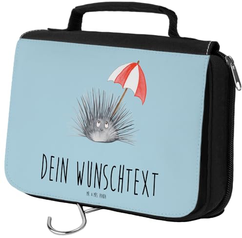 Mr. & Mrs. Panda Personalisierter Kulturbeutel Seeigel - Personalisierte Geschenke, Selbst Gestalten, Selbstakzeptanz, Mit Namen, Achtsamkeit, Kosmetiktasche, Meer, Lebe, Initialen, Leben, Selbstliebe
