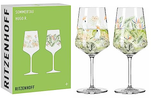 RITZENHOFF 6211001 - Juego de 2 vasos para aperitivos (500 ml), diseño floral, multicolor